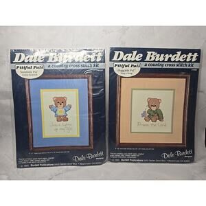 1985 Dale Burdett Pitiful Pals Religious Cross Stitch Kits Lot of 2